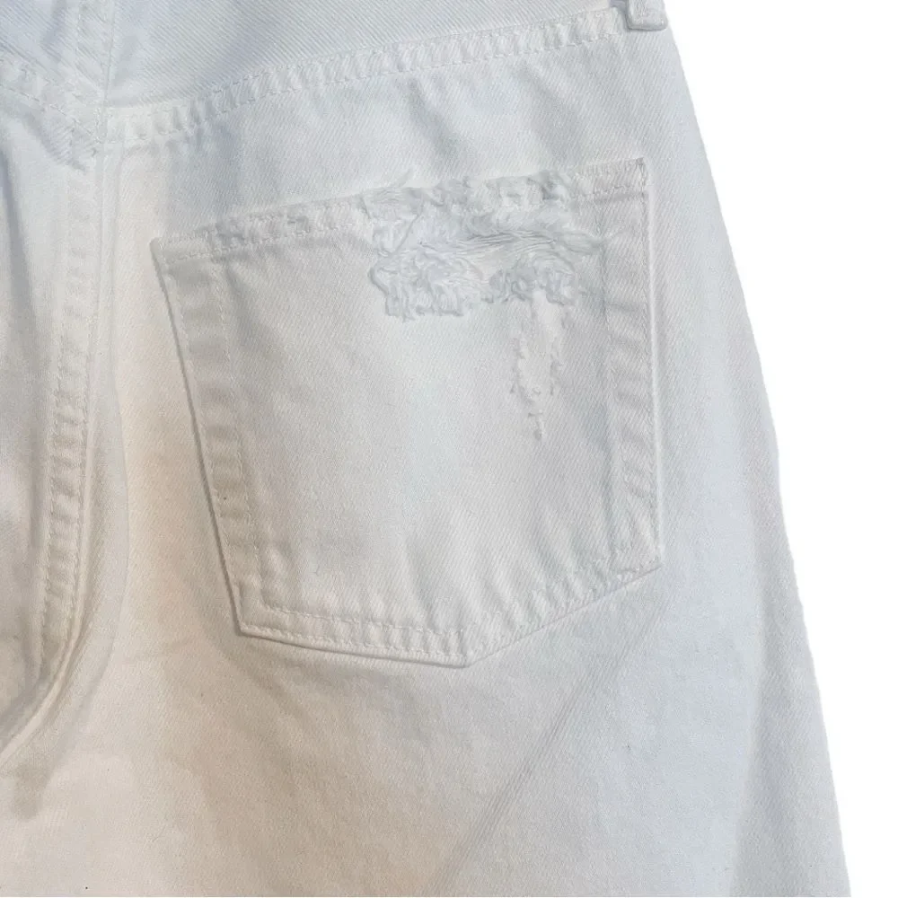 Moussy Vintage Distressed Straight Leg Jeans in White 26 - Picture 2 of 8